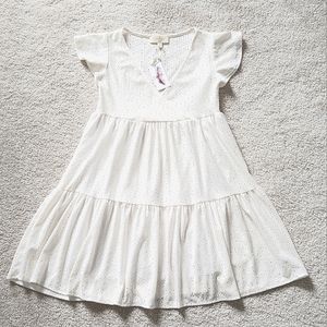Jessica Simpson white eyelet baby doll mini dress S NWT